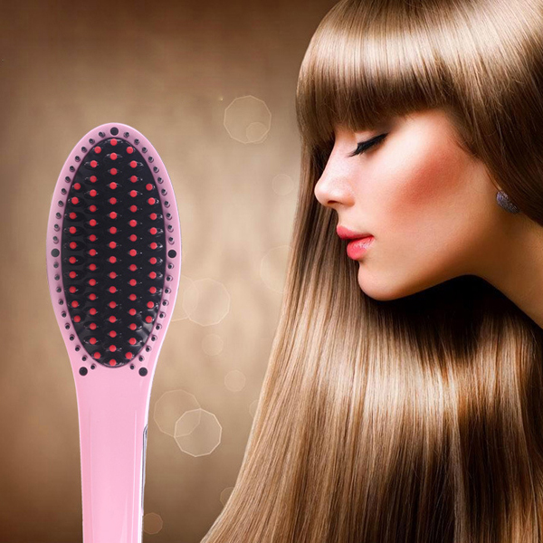 2015 Hair Salon Tools Approved Electric Hair Straighteners Comb (Pink)