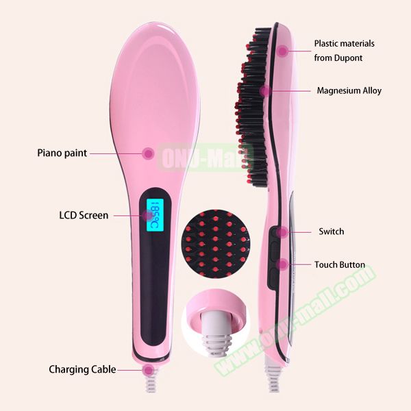 2015 Hair Salon Tools Approved Electric Hair Straighteners Comb (Pink)